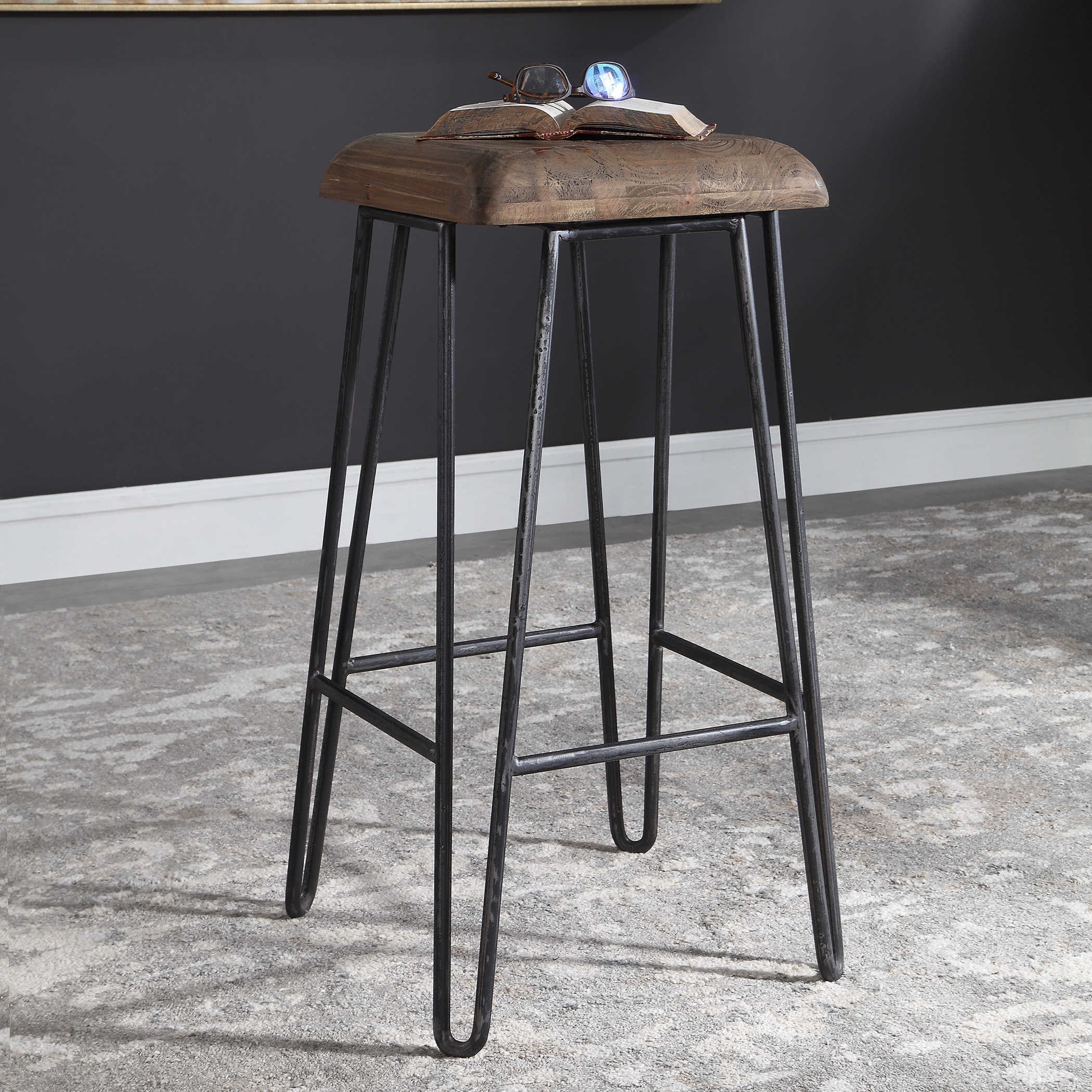 Black industrial stools store